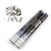 Хлопушка пневматическая 40см с прямоугольниками (серебряными)