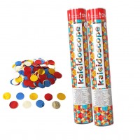 Хлопушка пневматическая 30см Kaleidoscope c кружочками