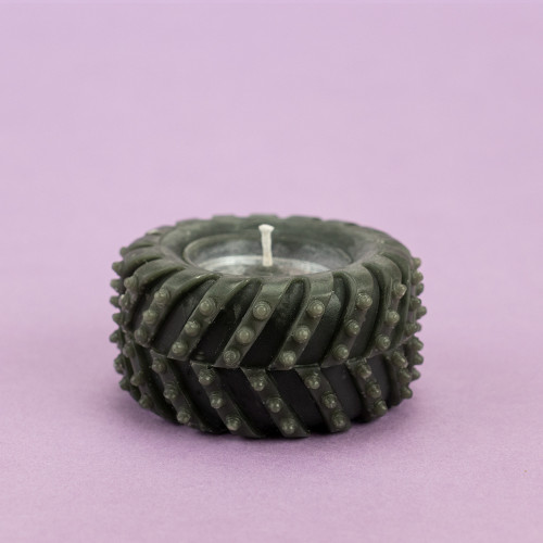 Декоративная свеча фигурная Колесо 13024 (серая)