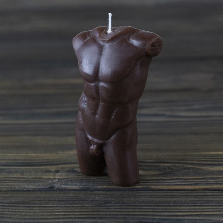 Декоративна воскова свічка торс Чоловіка 13850 (шоколад)