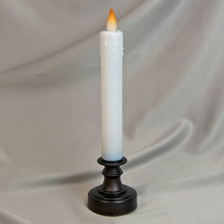 Свічка LED у свічнику L24см (коричнева)