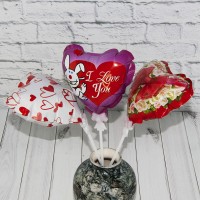 Кулька самонадувна Серце з тримачем 15см (уп 12шт)