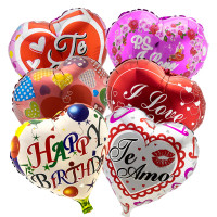 Кулька 45см Сердечко с принтом Ассорти (уп. 12шт)