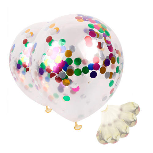 Кулька повітряна Прозора 12 дюймів з конфетті кружальцями (уп. 5шт)