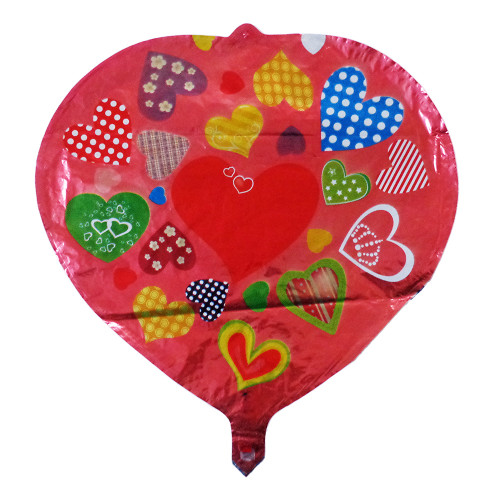 Кулька 45см Сердечко с принтом Ассорти (уп 12шт)