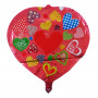 Кулька 45см Сердечко с принтом Ассорти (уп 12шт)