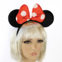 Вушки Міккі Мауса з бантом (чорні з червоним)