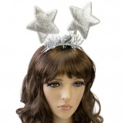 Обідок карнавальний Зірочки на пружинках (срібний)