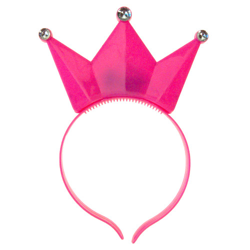 Аксесуар на обідку Корона світня кришталева (рожевий)