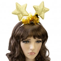 Ободок карнавальный Звездочки на пружинках 13127 (золотой)