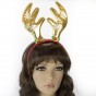 Рога Оленя на обруче рождественские атласные (золотые)