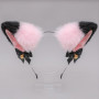 Вушки Кішки аніме (рожеві з чорним)
