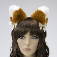 Вушки Кішки аніме (руді з білим)