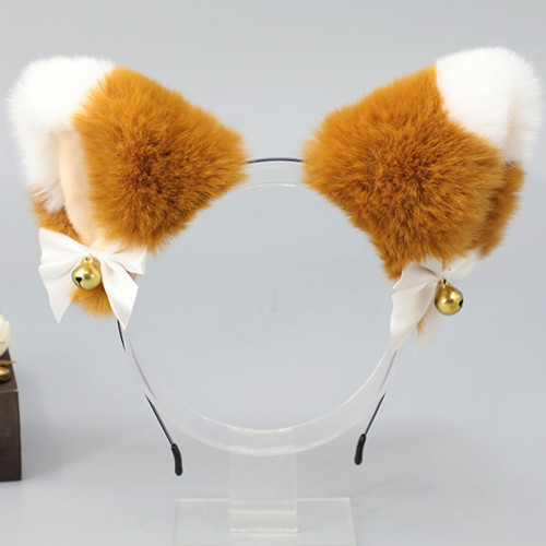 Вушки Кішки аніме (руді з білим)