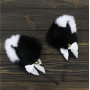 Вушки Кішки аніме (чорні з білим)