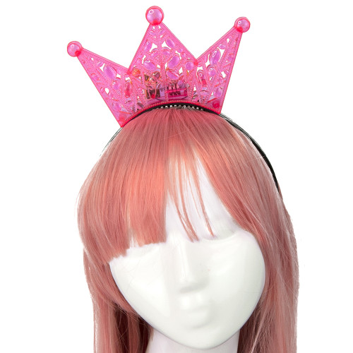 Аксесуар на обідку Корона світня кришталева (рожевий)