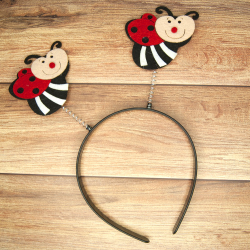 Ободок карнавальный Божья коровка на пружинках