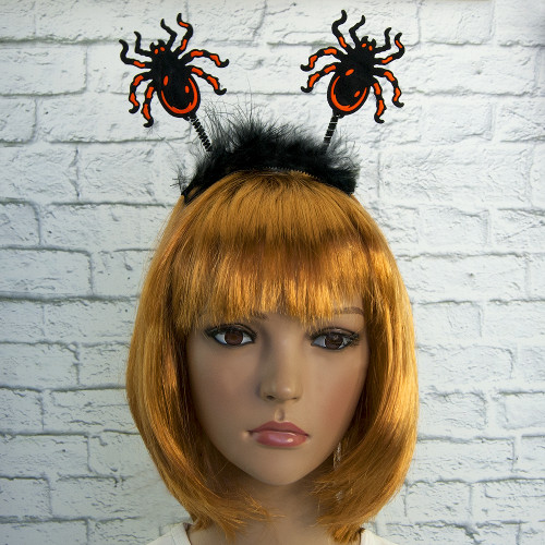 Обідок карнавальний Павук на пружинках (уп 12шт)