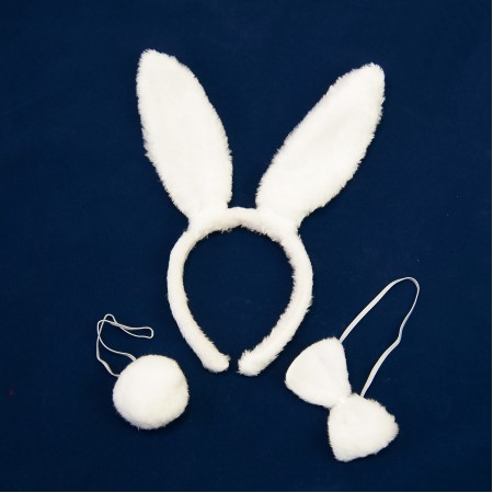 Набор Плейбойчик белый (уши, галстук-бабочка, хвостик)