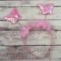 Ободок карнавальный Бабочка на пружинках (розовая)