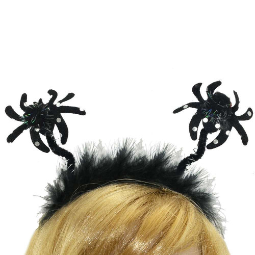 Обідок карнавальний Павук на пружинках (уп 12шт)