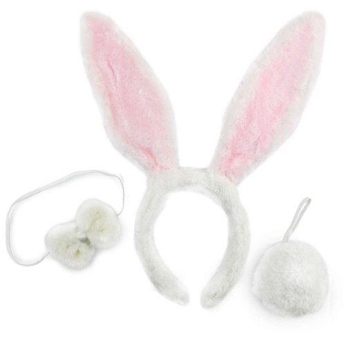 Набір Плейбойчик рожевий з білим (вуха, краватка-метелик, хвостик)