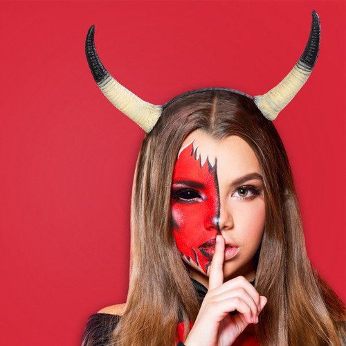 Рога Косплей Демона на ободке (серые с черным)