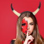 Рога Косплей Демона на ободке (серые с черным)