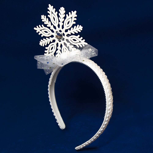 Аксесуар новорічний обідок 52102 Сніжинка (білий)