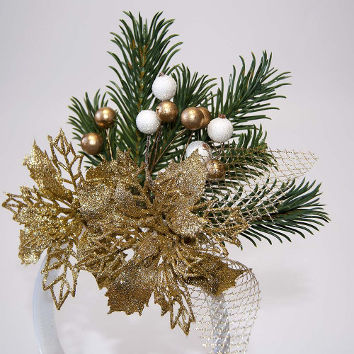 Аксесуар новорічний обідок 52053 Фантазія (золотий)