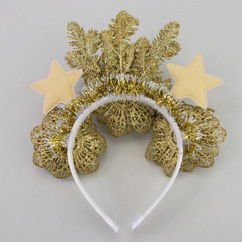 Аксесуар новорічний обідок 52001 Блиск (золотий)