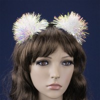 Обруч новогодний Зимние огни с помпонами 13908