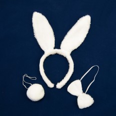 Набір Плейбойчик білий (вуха, краватка-метелик, хвостик)