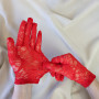 Перчатки кружевные 22см (красные)