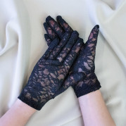 Рукавички мереживні 22см (чорні)