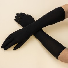 Перчатки эластан длинные (черные)