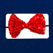 Галстук бабочка с пайетками (красный)