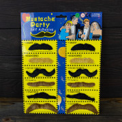 Вуса накладні набір (уп. 12шт) (коричневі, чорні, сірі)