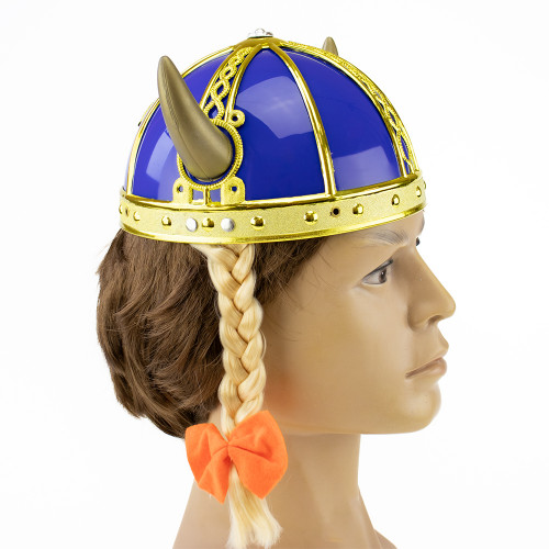Шолом Вікінга з кісками (синій)