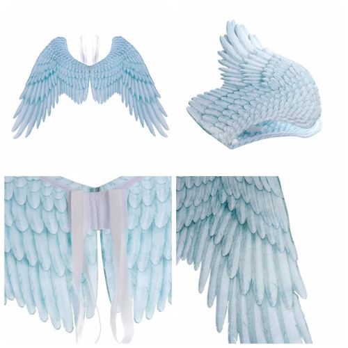 Крылья Косплей 75х105 см (белые с голубым)