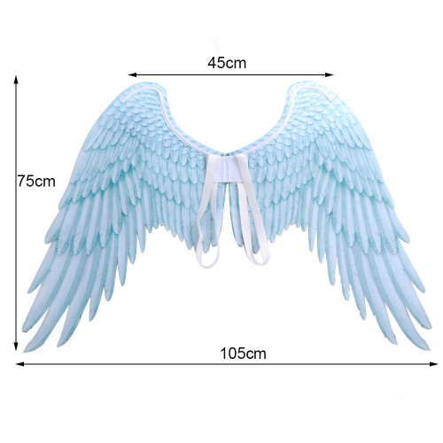 Крылья Косплей 75х105 см (белые с голубым)