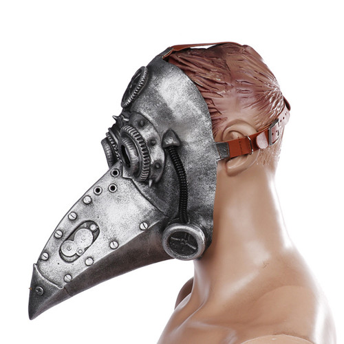 Маска Косплей тімпанк Чумний лікар (срібна)