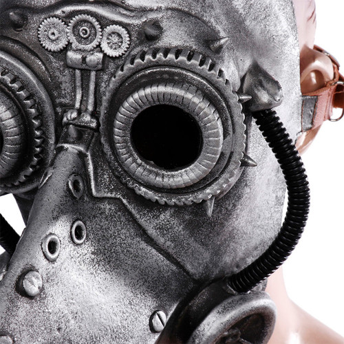 Маска Косплей тімпанк Чумний лікар (срібна)