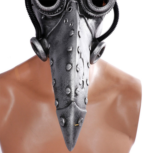 Маска Косплей тімпанк Чумний лікар (срібна)