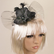 Карнавальний капелюшок на шпильках 14031 (чорний)