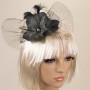 Карнавальная шляпка на заколках 14031 (черная)