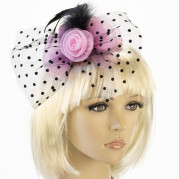 Шляпка Гламур маленькая с розой (розовая)