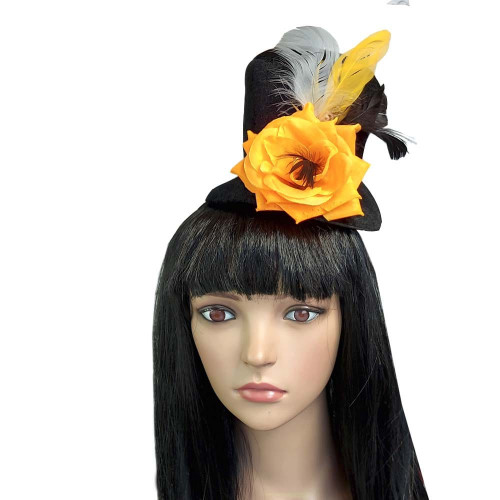 Карнавальний капелюшок на шпильках Жозефіна (помаранчева троянда) 8947