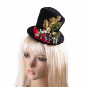 Карнавальний капелюшок на шпильках новорічний 52353 Ноель 9218