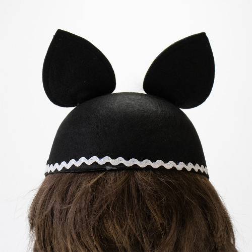 Капелюшок Мишка з тасьмою (чорний)